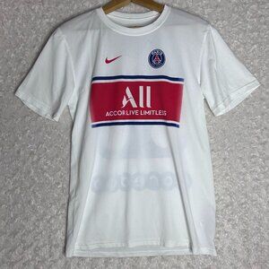 Nike Paris Saint-Germain PSG Soccer T-Shirt‎ Dri-FIT Tee White Small